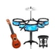 thumbnail image 2 of Simulación de tambores de juguete para niños, tambor de Jazz, juguetes musicales, educación temprana, juguetes de aprendizaje preescolar, conjunto de Silla de guitarra azul, 2 of 8