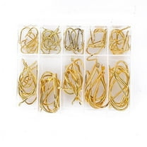 Opolski 100Pcs 3#-12# Assorted Durable Sharpened Metal Fishing Hooks Fishhooks Tackle