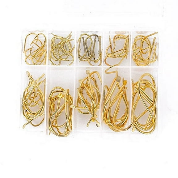 Opolski 100Pcs 3#-12# Assorted Durable Sharpened Metal Fishing Hooks Fishhooks Tackle
