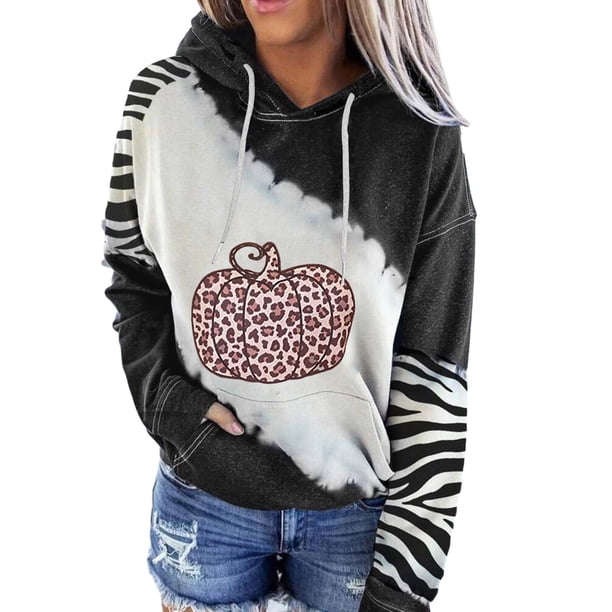 Sudadera con capucha para mujer con estampado de colores sueltos a juego de moda informal de manga larga Fridja fksj3761