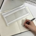 thumbnail image 2 of Pencil Case, Large Capacity Zipper Stationery Pouch for Office and Daily Carry, White, 2 of 6