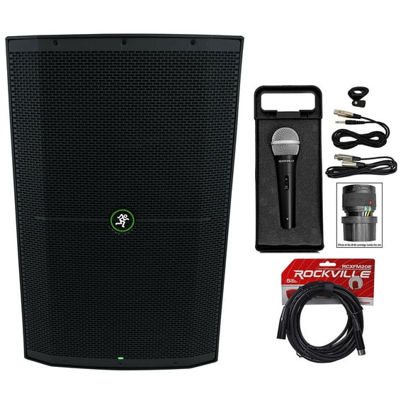Mackie Thump215XT 15" 1400 Watt Enhanced Powered DJ PA Speaker Microphone Cable