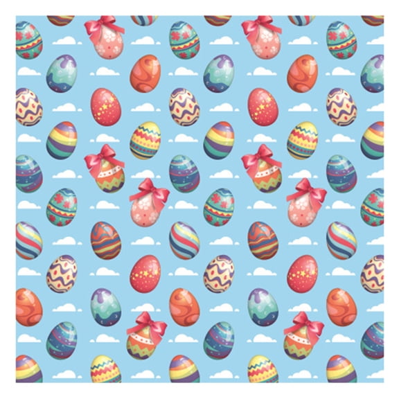 Easter Bulk Gift Wrapping Paper,Easter Wrapping Paper Blue, 50*70CM Egg Bunny Print, Foldable Roll Flat Gift Wrap For Easter Party Packaging (Note Package Style)