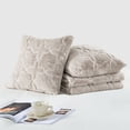 thumbnail image 5 of Home Soft Things Throw Combo - Geo Tatami Faux Fur & Pillow Cover Set - Humus - 50" x 60", 5 of 8