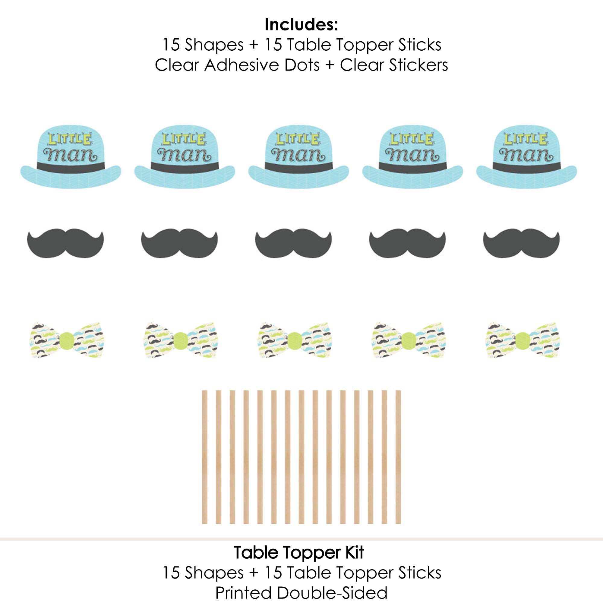 Dashing Little Man Mustache Baby Shower or Birthday Cake Toppers, by Big Dot of Happiness Set of 15 - Walmart.com little-man-cupcake-toppers-baby-shower-cupcake-toppers-shower-favors-b-design-my-party-studio