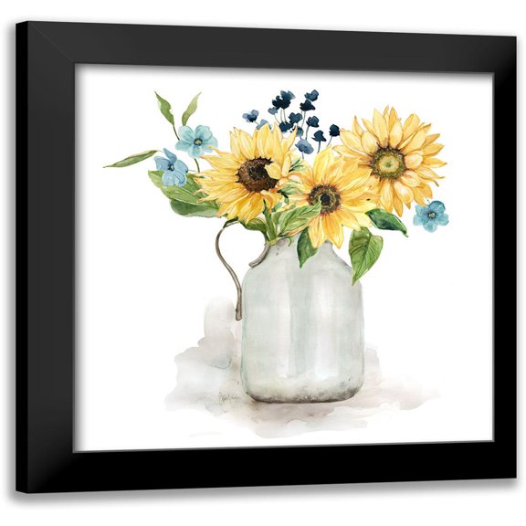Finn, Livi 12x12 Black Modern Framed Museum Art Print Titled - Sunflower Day I