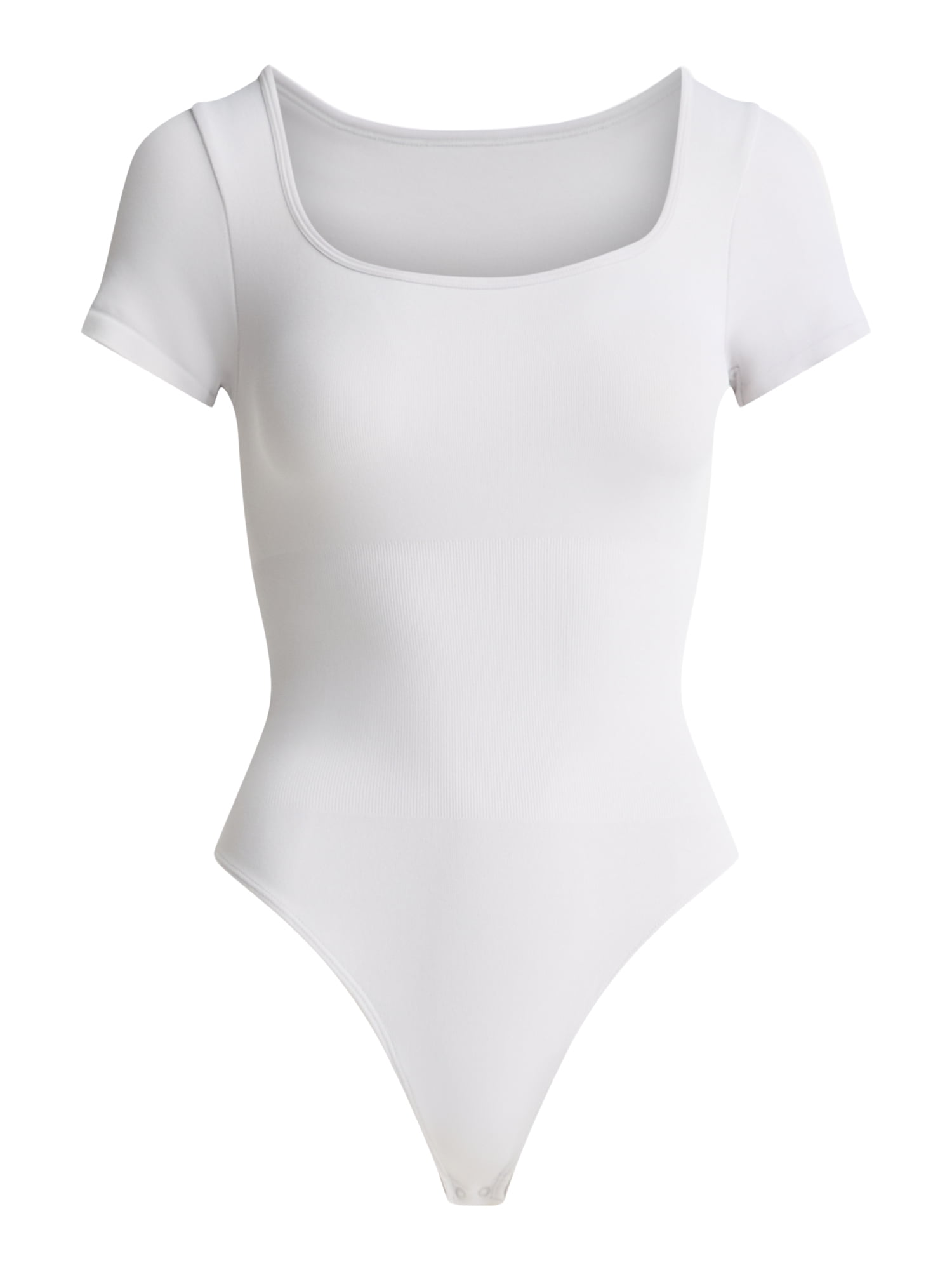 Joyspun Women's Seamless Slimming Bodysuit with Short Sleeves, 2- Pack, Sizes XS-XXXL