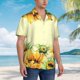 thumbnail image 3 of Balery Sunflowers On A Yellow Background Camisas hawaianas de manga corta para hombre, camisas playeras de corte holgado, camisas de vacaciones con botones,XX-Large, 3 of 7