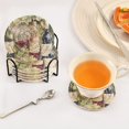 thumbnail image 5 of Haosy Set of 6 Drink Woven Coaster with Holder Heat Resistant Non-Slip Bar Coasters 4 Inches Grape and Wine, 5 of 7