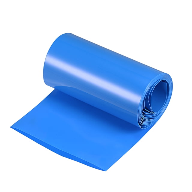 Unique Bargains Tubes Rétractables à la Chaleur en PVC Bleu 100mm Plat 2m pour Gros Pack de Batteries