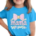 thumbnail image 2 of SGFCWSX Girls T-Shirts Kids Casual Mothers Day Print Short Sleeve Graphic Tops Blue Size 7-8 Years, 2 of 6