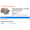 thumbnail image 2 of Parking Light Bulb Socket - Compatible with 2003 Ford Windstar, 2 of 2