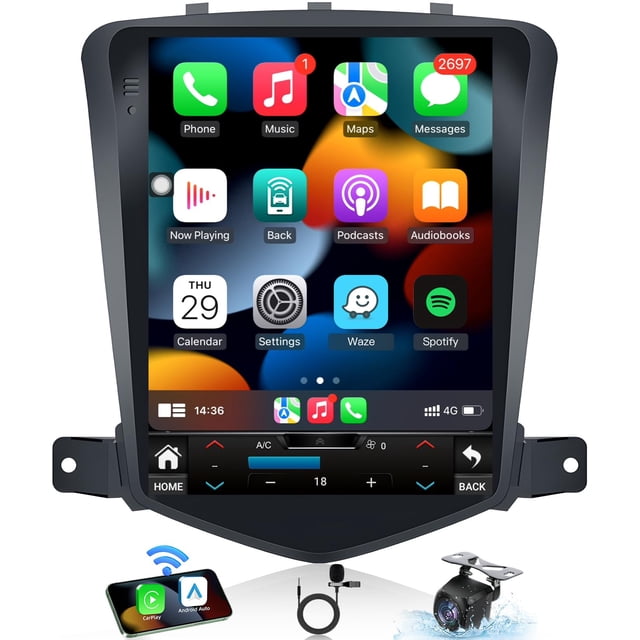 Radio para auto Jufodrca Chevy Cruze 10.4" Android 15 GPS WiFi