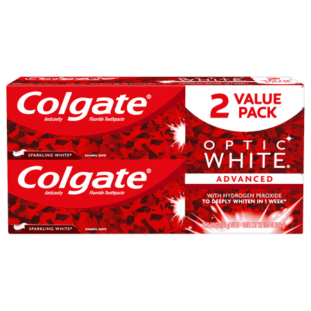 Colgate Optic White Whitening Toothpaste, Sparkling White - 5 ounce (2