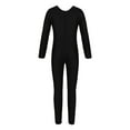 thumbnail image 5 of WOYY Big Girls Leotard Solid Long Sleeve Full Jumpsuit Stretchy Tight Romper, Sizes 7-9, 5 of 7