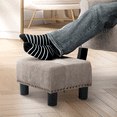 thumbnail image 3 of Magshion Foot Stool Ottoman with Padded Seat, Modern Cotton-linen Footrest, Rectangular Seat Stool, Sandy Beige, 3 of 9