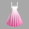thumbnail image 3 of 2025 Summer Dresses for Women Spaghetti Strap Midi Sundress Cute Casual Gradient A-Line Swing Dress, 3 of 6