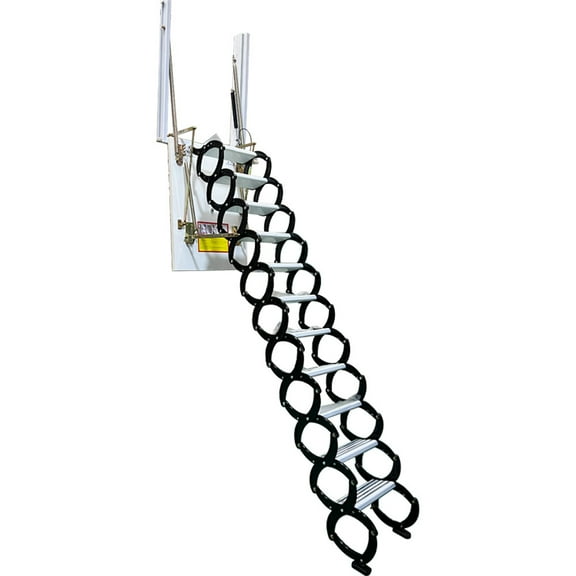 EQCOTWEA Hidden Loft Folding Ladder Side-Mounted Portable Extension Staircase Black Al-mg Alloy