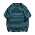 thumbnail image 1 of Qiopertar Liquidation à Moins de 5$ Pull Col Rond Rayé Manches Courtes Chemise Col Rond Manches Courtes en Liquidation Offres d'Accès Anticipé, 1 of 3