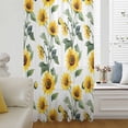 thumbnail image 6 of Yellow Sunflowers Sheer Curtains 63 Inches Long, Farmhouse Summer Botanical Watercolor Light Filering Curtains, Breathable Simi Curtain Privacy Drapes for Living Room Bedroom Window Treatment, 6 of 9