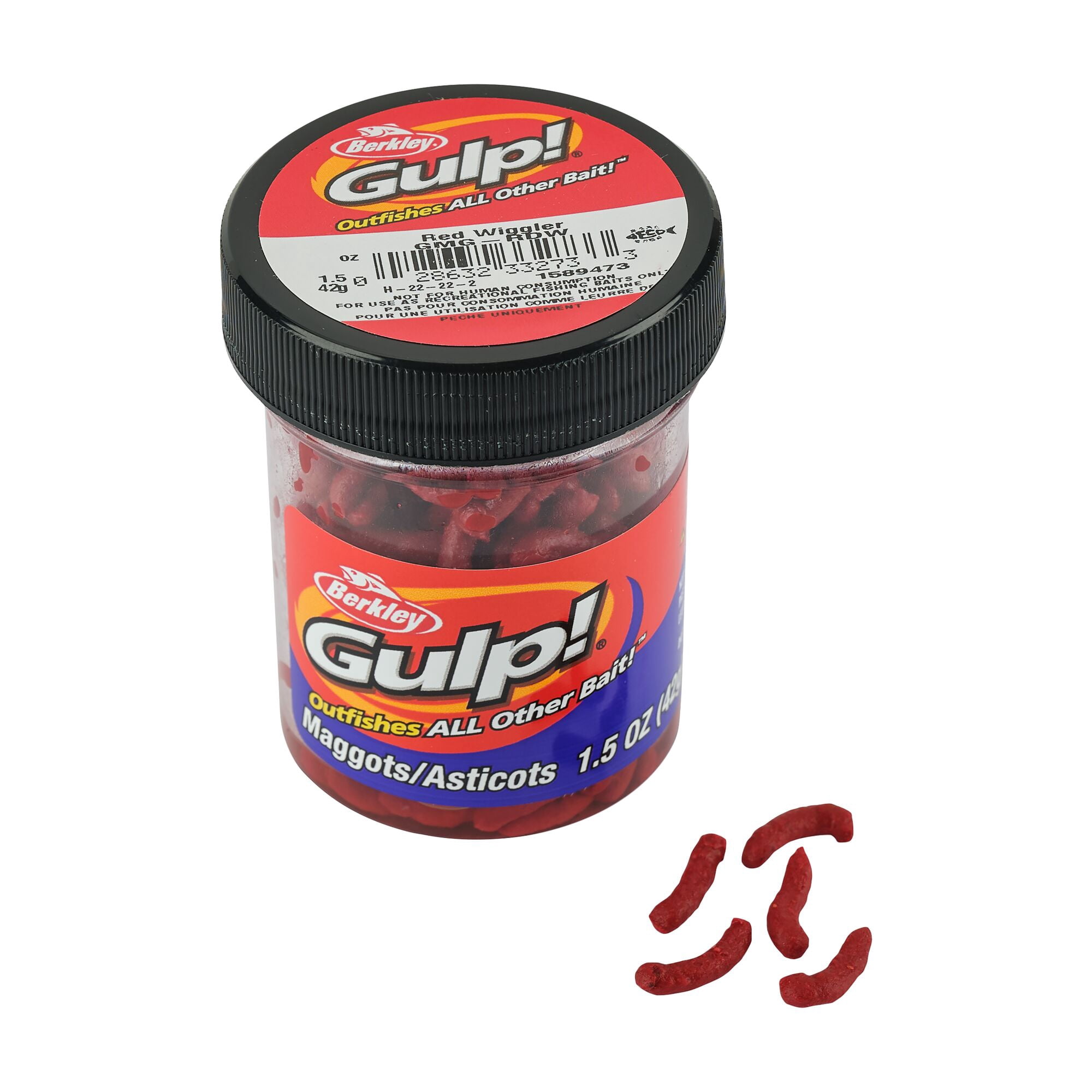 Berkley Gulp!® Maggot, 0.5 in, Worms, Red Wiggler (1 Count)