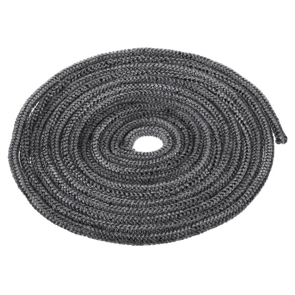 Uxcell 13.12ftx0.24inch Fiberglass Rope, Round Braided Rope High-Temperature Stove Gasket Seal for Boiler Furnace Black