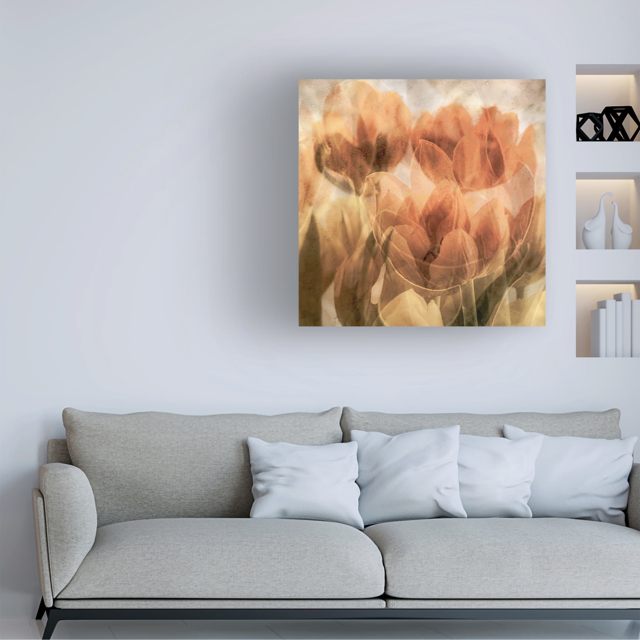Canvas Wall Art - Luc Vangindertael (Lagrange) 'Tulips' Wall Art for Living Room, Bedroom, or Office D?cor by Trademark Fine Art - 14 x 14 Inches