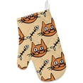 thumbnail image 2 of Dreamtimes Oven Mitts and Pot Holders with Chef Apron 3Pcs Set Cute Pencil Cats Non Slip Heat Resistant Gloves for Baking Cooking BBQ, 2 of 7