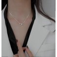 thumbnail image 3 of Interlocking Heart Shaped Sterling Silver Pendant Necklace for Women Girls Delicate Infinite Eternal Love Necklace Cute Initial Heart Shaped Adjustabl, 3 of 5