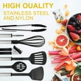 thumbnail image 4 of Stainless Steel Kitchen Utensil Set 24 Pcs Non-Stick and Heat Resistant Cooking Utensils Set Kitchen Tools Useful Pots and Pans Accessories and Kitchen Gadgets (Black), 4 of 8