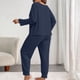 thumbnail image 4 of Pincandy Women's Plus Size Pajama Set - Crew Neck Long Sleeve Top & Pants, Casual & Comfortable for Homewear, 4 of 5