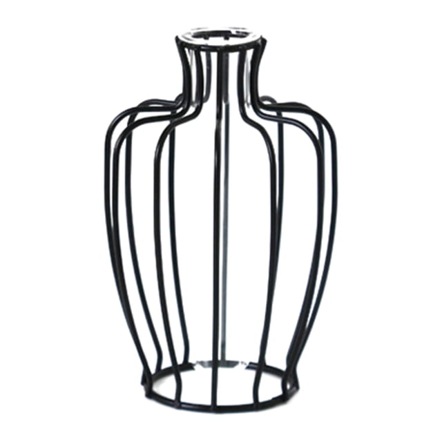 Jarrón de arte de hierro, moderno, decorativo, creativo, contenedor, maceta de vidrio, soporte para jarrón Negro