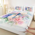 thumbnail image 3 of jejeloiu Rainbow Plant Flowers Twin Sheet Sets,Kawaii Cute Dragonfly Bedding For Men Women 3-Piece, 3 of 7