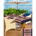thumbnail image 5 of nqOlkjepod 4th of July Outdoor Tablecloth with Umbrella Hole & Zipper, Red Stripe Independence Day Blue Star Rectangle Table Cover 60x102 Inch, Dining Waterproof Table Cloth Protector for Patio, 5 of 7