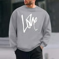 thumbnail image 1 of Amzcrzy Sudadera Para Hombre, Con Estampado De Corazones, Informal, De Manga Larga Y Cuello Redondo, Con Capucha, Color Gris, Xl, 1 of 6