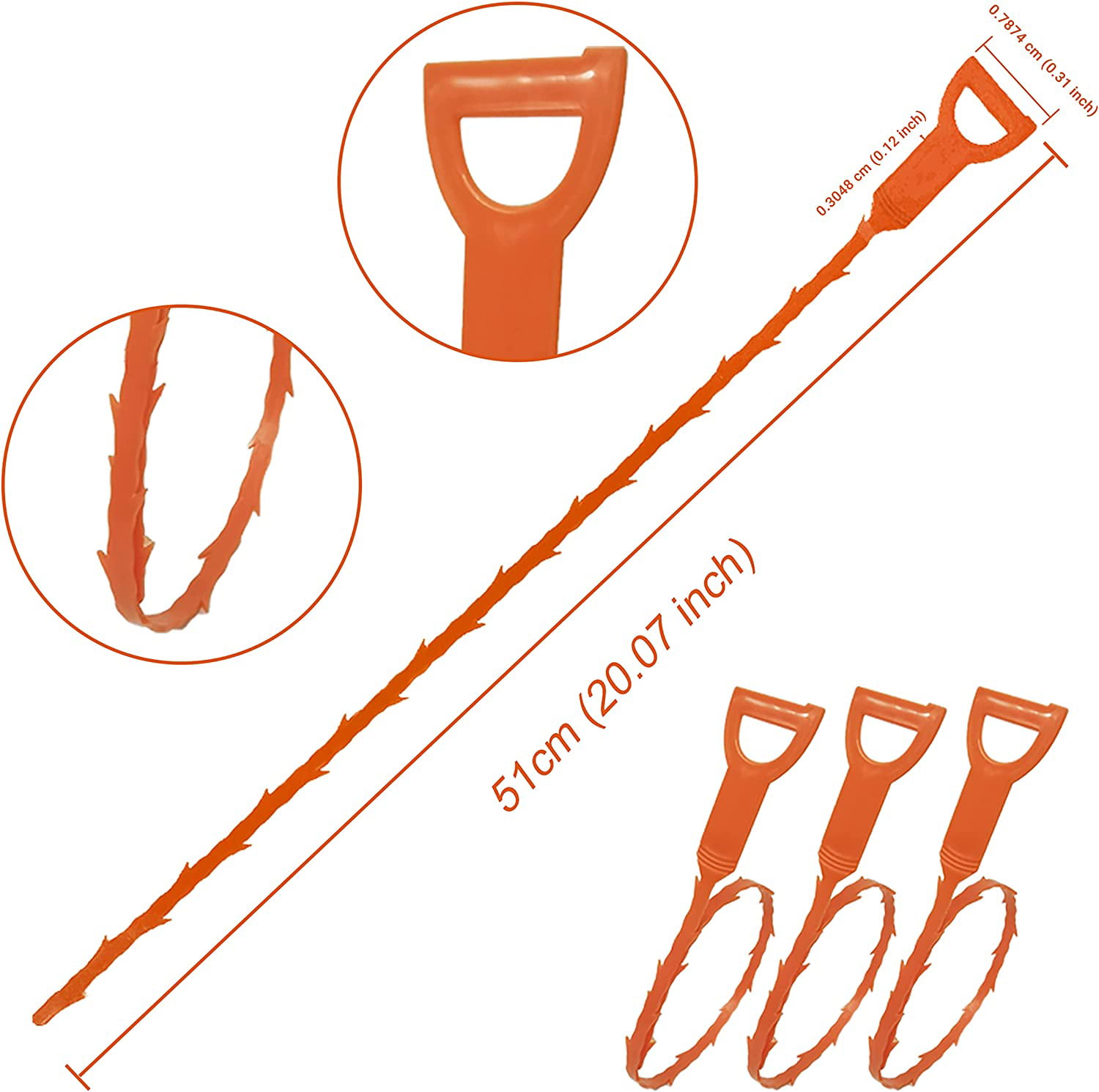 Simple Craft 20-Inch Plumbing Snake Drain Clog Remover - 5 Pack - Orange, 5  - Kroger