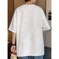 thumbnail image 2 of Men's 100% Cotton Cat Playing Drum Graphic Print T-shirt, Casual Short Sleeve Crew Neck Tee, Men's Clothing For Summer Outdoor, Casual Sporty Tee, Summer Gifts, 2 of 6