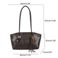 thumbnail image 3 of DGMIOCS Vintage Shoulder Bags for Women Brown Purse Fall Handbag Leather Shoulder Purse with Cute Pendant White, 3 of 6