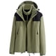 thumbnail image 1 of Chaquetas y abrigos casuales con capucha de manga larga para mujer, con gorra desmontable y resistente al viento, gruesa, tres en uno, para deportes al aire libre, cálida, para mujer., 1 of 6