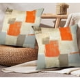 thumbnail image 4 of Orange Abstract Pillow Covers Set of 2 Burnt Orange Grey Geometric Velvet Throw Pillow Cover Soft Modern Accent Decorative Couch Cushion Cover for Bed Living Room Chair Sofa Pillowcases 18x18 Inch, 4 of 6
