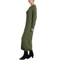 thumbnail image 4 of INSPIRE CHIC Women's Midi Sweater Dresses Long Sleeve Buttons Crew Neck Knitted Knit Dress, 4 of 5