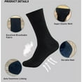 thumbnail image 5 of Couver Running Athletic Crew Socks Cotton Terry Cushion sole, Quarter High, Black, Small, 3 Pairs, 5 of 8