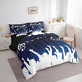 thumbnail image 3 of Homewish Musical Notes Melody 7-Piece Twin Bedding Sets,Music Lover Silhouette Bedding Comforter Set,White Blue Sheet Sets For Teens,Breathable Home Decor Reversible, 3 of 8
