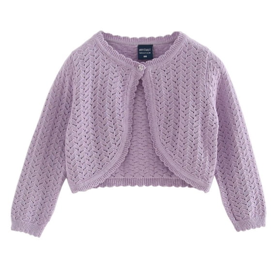 Usaibhir Girls Cardigan Sweater Toddler Bolero Shrug Baby Kids Long Sleeve Dress Up Button Closure Cropped Jacket Tops 9M-7T