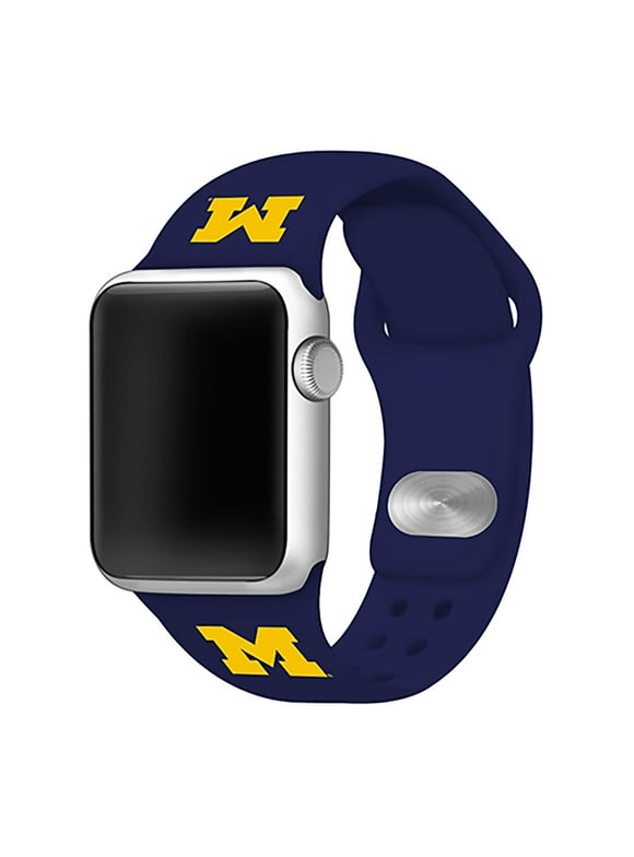 Michigan Wolverines 42/44/45mm Apple Watch Team Color Silicone Sport Band