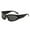 Black, variant on Round Sunglasses For Women Unisex Vintage Rectangle Wrap Around Sunglasses Mirrored Lens Cycling Sports Glasses For Women Men