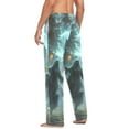 thumbnail image 6 of Halloween Ghosts and Pumpkin Lights Mens Cotton Pajama Pant Sleep and Lounge Bottons with Pockets, 6 of 7
