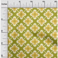 thumbnail image 1 of oneOone Cotton Jersey Lime Green Fabric Floral & Tiles Moroccan Sewing Material Print Fabric By The Yard 58 Inch Wide, 1 of 4
