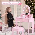 thumbnail image 4 of TEQIN Kids Vanity Set with Mirror,Kids Vanity Table and Chair Set Girls' Makeup Dressing Table with Lights,Makeup Playset Toddler Pretend Dressing Table for Age 4-9 Years, 4 of 10