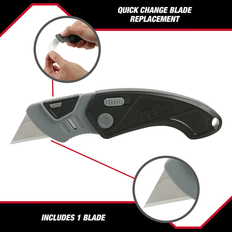 Hyper Tough Plastic Folding Utility Knife, Blade Included, Model 6713v, Size: One Size
